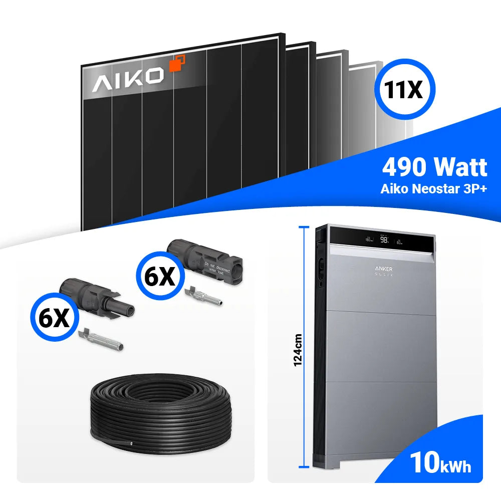 Photovoltaik Komplettset 5 kWp AIKO 490W Black Frame Anker X1-H5K-T kaufen