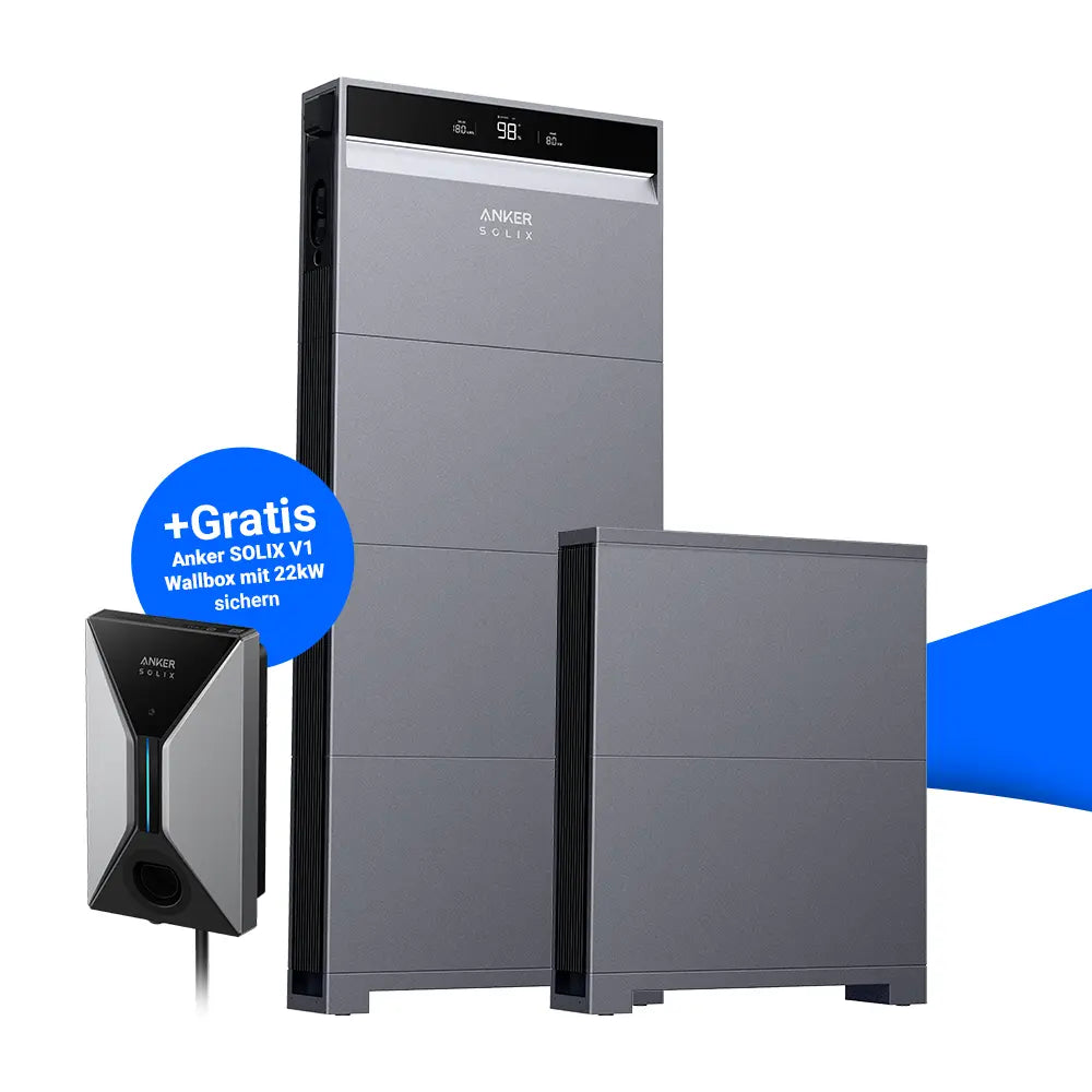 Anker SOLIX X1 Hybridwechselrichter mit effizientem Energiemanagement und gratis Wallbox ab 10 kWh Speicher – verfügbar bei SH24.